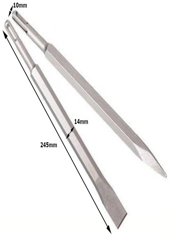 Inditrust Flat and Point Chisel Set size-14x250mm hammer bit set (Pack of 2) - Image 2